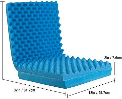 DMI Egg Crate Sculpted Foam Chair Cushion, Seat Cushion, Car Seat Cushion, Office Chair Cushion Relieves Back Pain, Tail Bone Pain, Sciatica, 32 X 18 X 3, Full Back